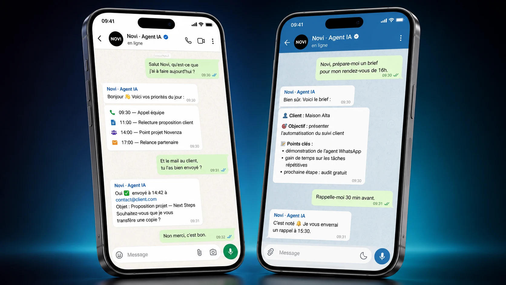 Agent IA connecté à des outils métier avec des contrôles de sécurité et de gouvernance.